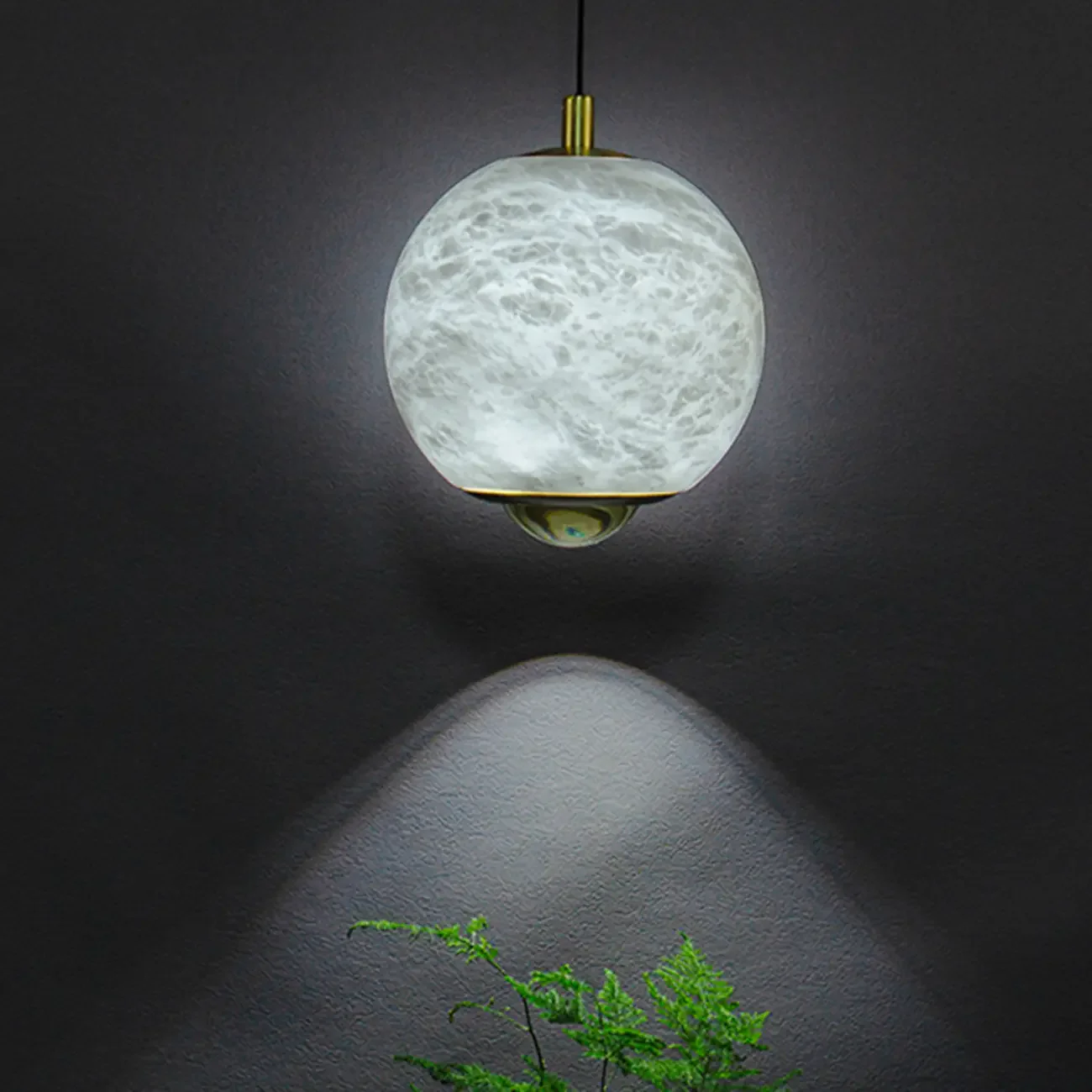 Modern Gold Globe Alabaster Kitchen Pendant Lighting