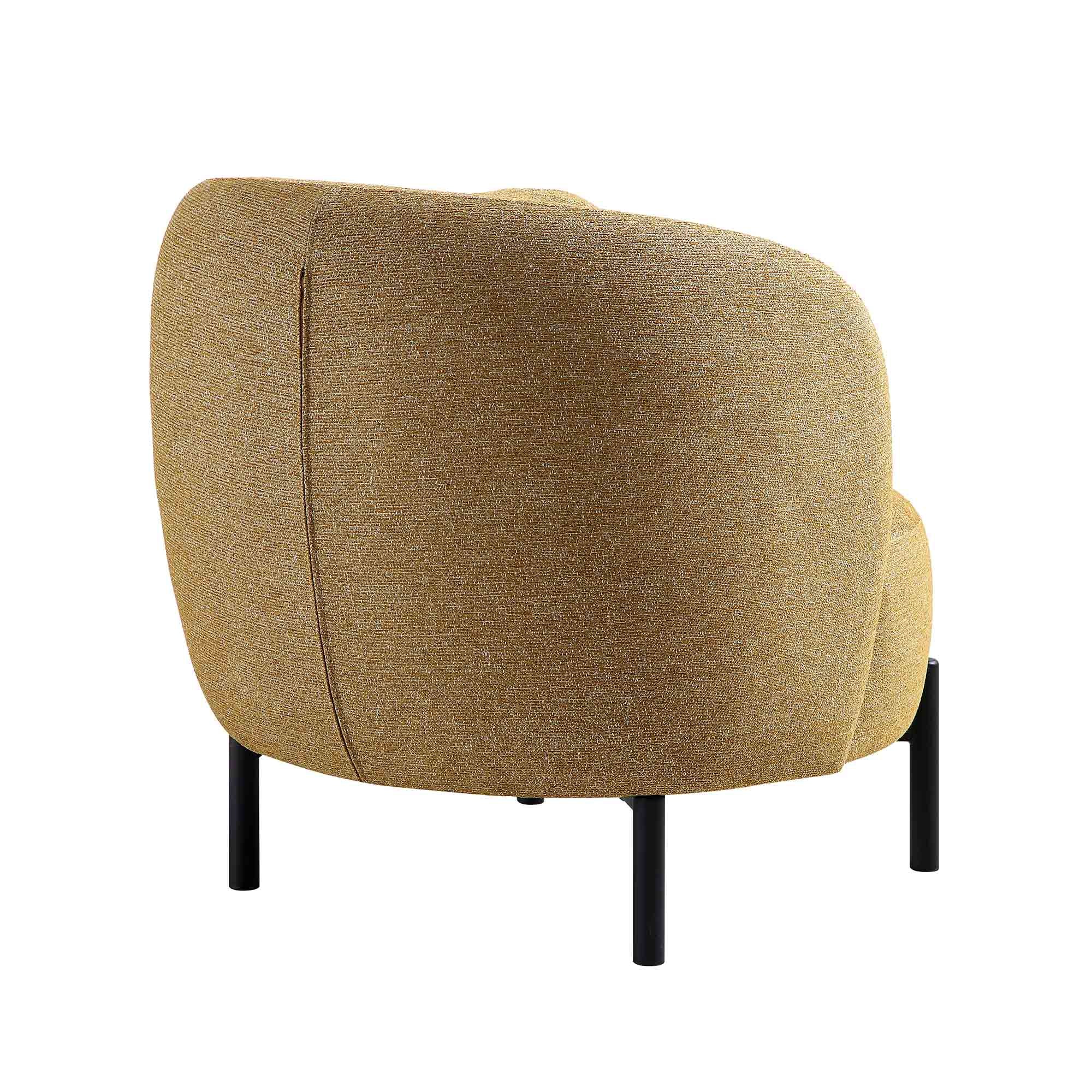 Armchair with Ball Cushion, Marigold Textured Fabric