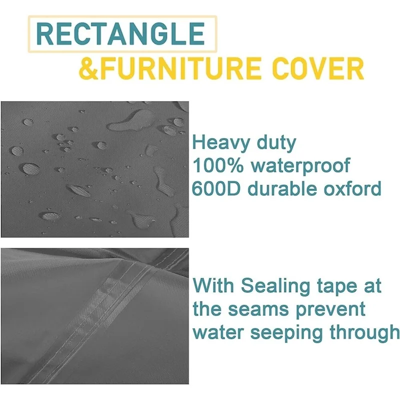 Outdoor Sectional Cover Heavy-Duty Waterproof Anti-UV Furniture Protector