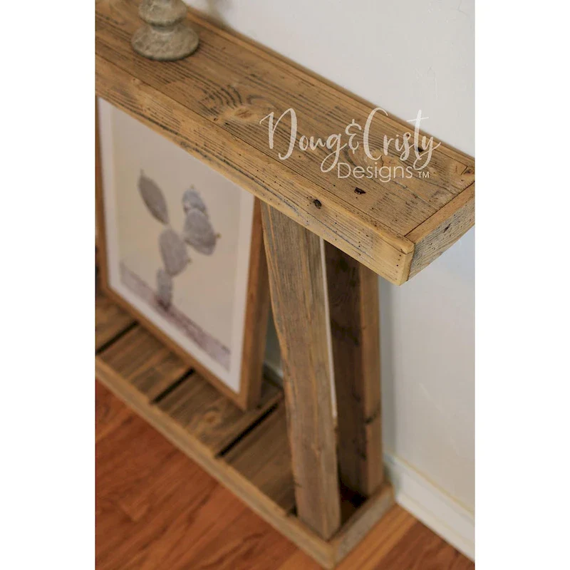 60 Natural A-Frame Console Table