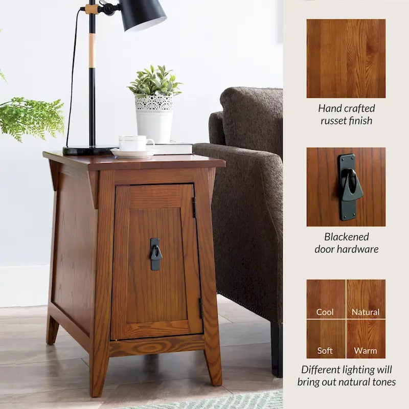 Traditional Solid Wood Mission Cabinet End Table
