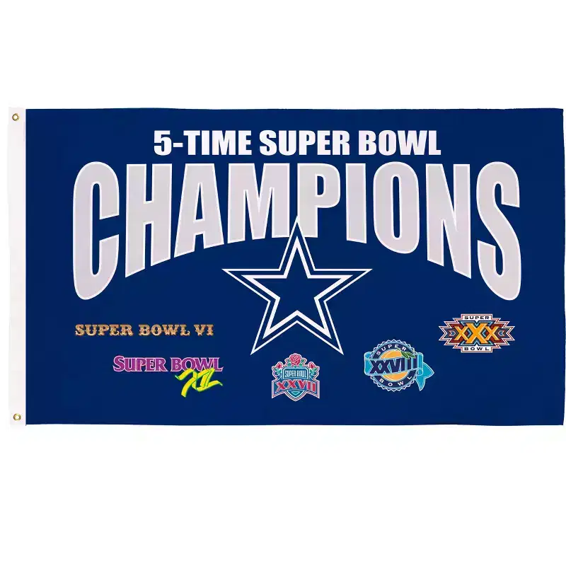 NFL Dallas Cowboys Multi-Win Superbowl Champions 3x5 Flag for Outside with Grommets | Outdoor & Indoor | Heavy Duty Flag & Banner