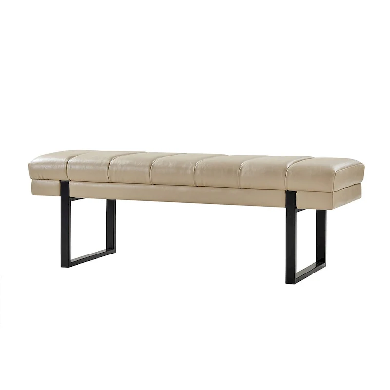 Laurens Modern 52.5 Channel Tufted Bench with Mental Legs by HULALA HOME