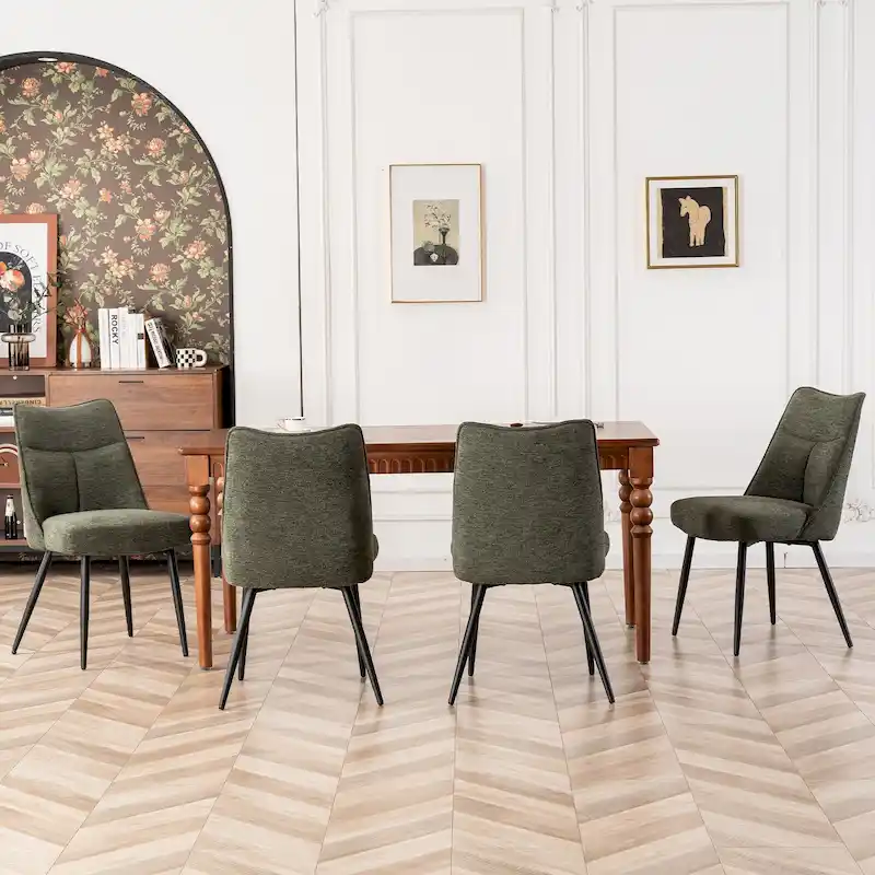 Modern Upholstered Fabric Kitchen & Dining Room Chairs Set of 2