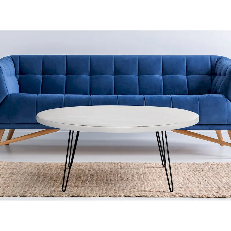 Raffles 44 Wood Oval Cocktail Table