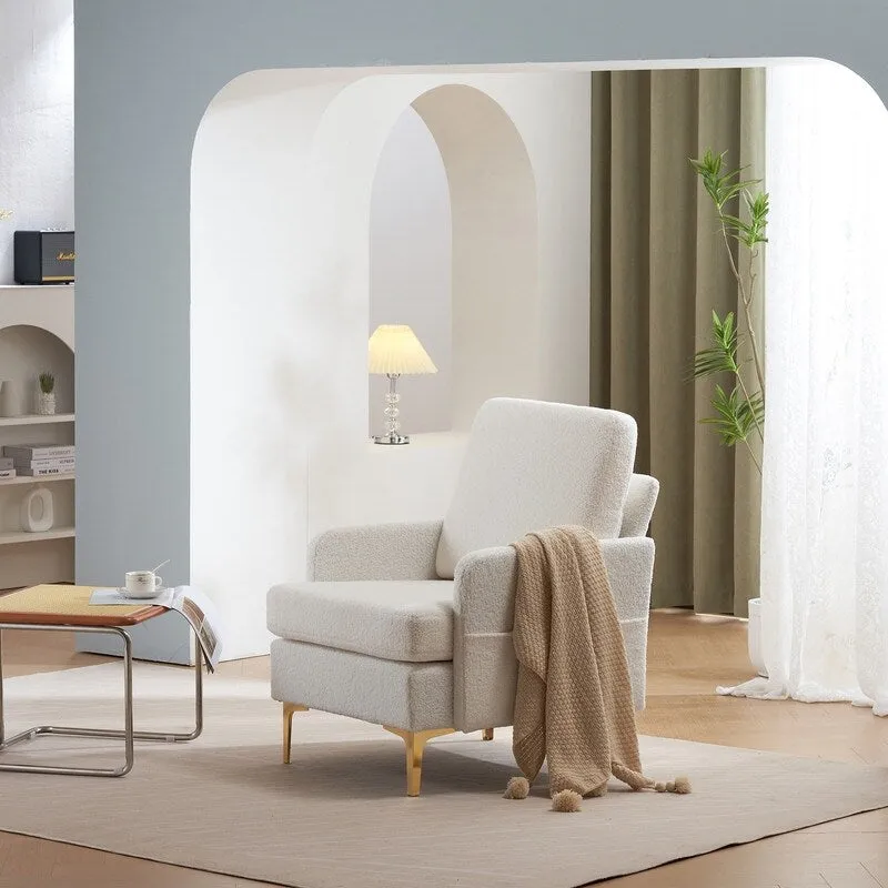 Upholstered Linen Accent Armchair