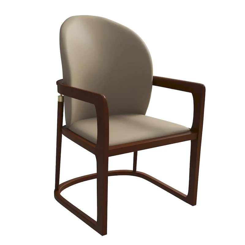 Dark Toupe / Toupe / Brown / Cream Modern Upholstered Dining Chair — Single Seat