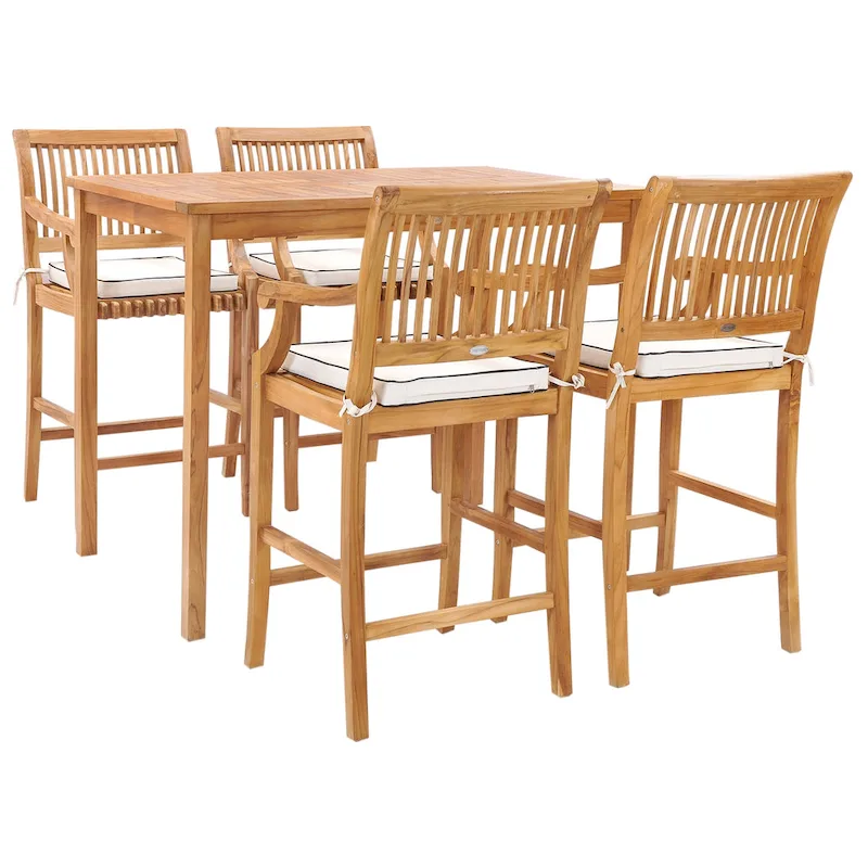 Chic Teak Maldives Rectangular Teak Wood Bistro Bar Table, 63 x 35 inch (table only)