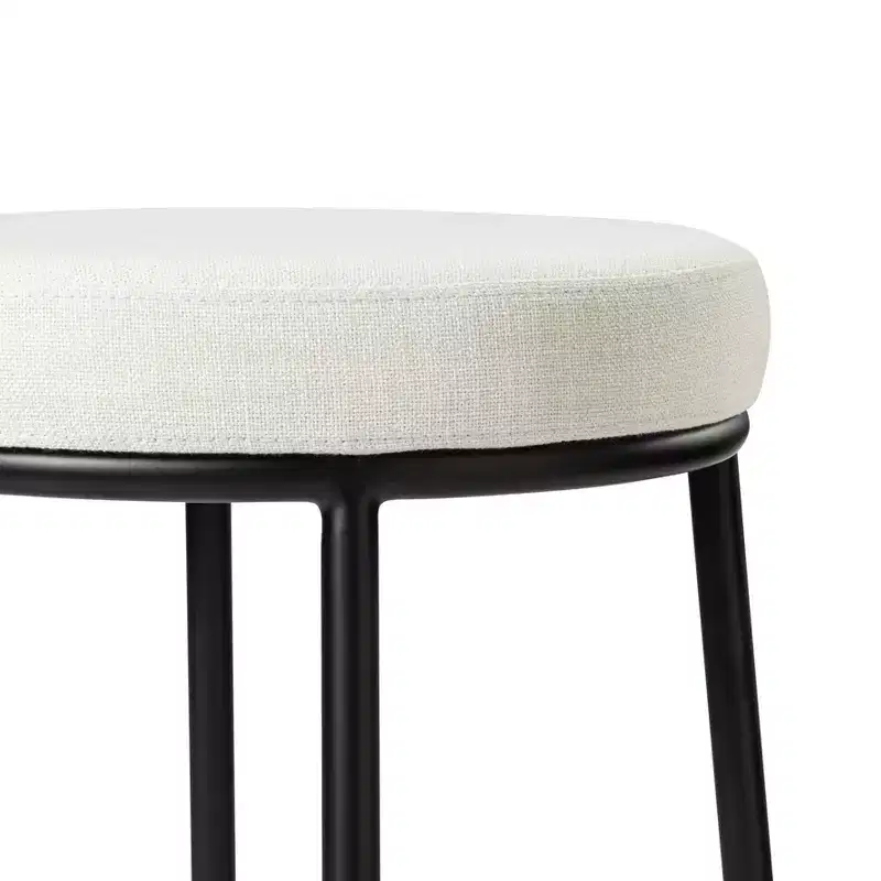 Maven Lane Stella Backless Metal Counter Stool with Fabric Upholstered Seat 26