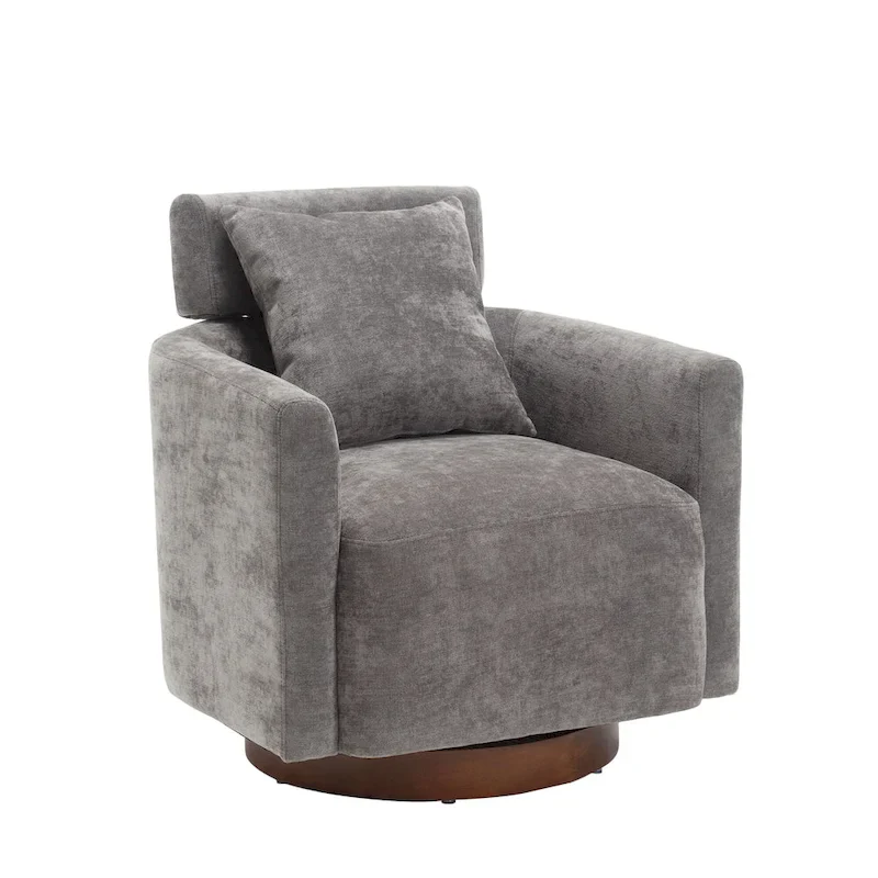 360 Degree Accent Swivel Chair,Chenille Upholstered Arm Chair