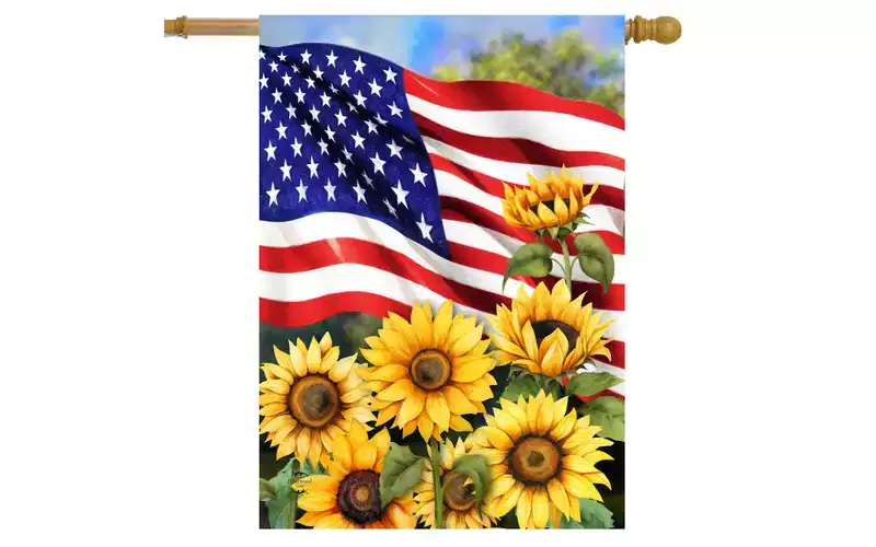 Briarwood Lane Summer House Flag 40x28 For Outdoor American Sunflowers For Summer House Flag