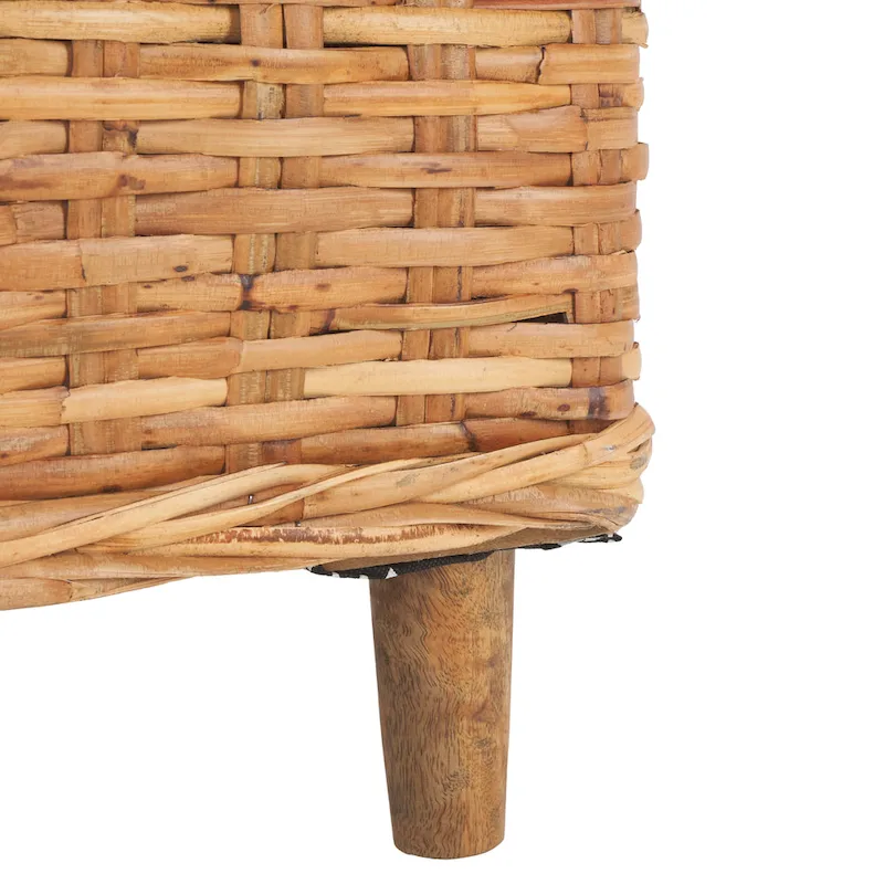 SAFAVIEH Charla Rattan Barrel Chair with Cushion - 29.1 x 27.2 x 32.7 - 29Wx27Dx33H