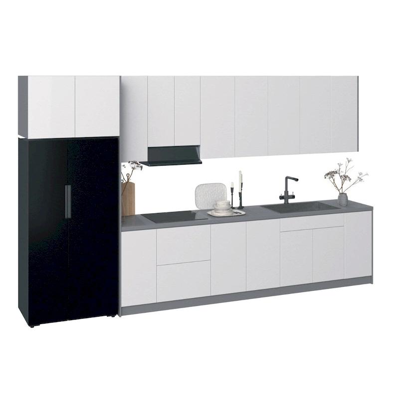Kitchen Timeless Collection White Gloss Color Base Size 13Ft Wide - 157x24