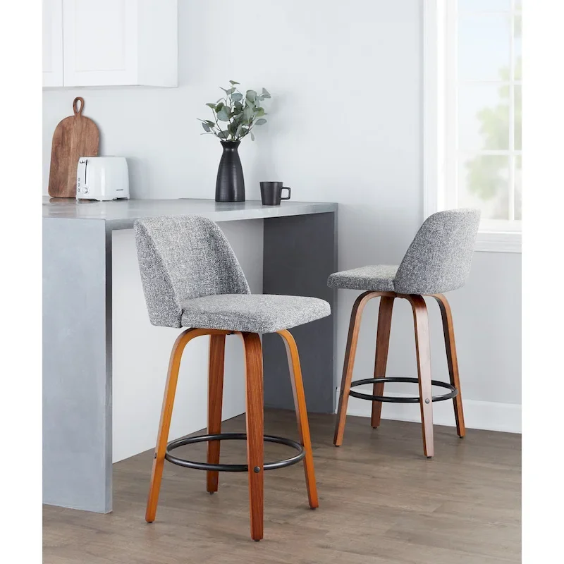 Carson Carrington Vallberga 26 Counter Stool with Black Round Footrest (Set of 2)