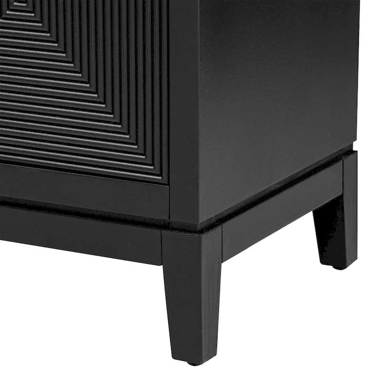 Sleek Storage Cabinet Sideboard Buffet with Vertical Line Design,Suitable for Study,Entrance and Living Room