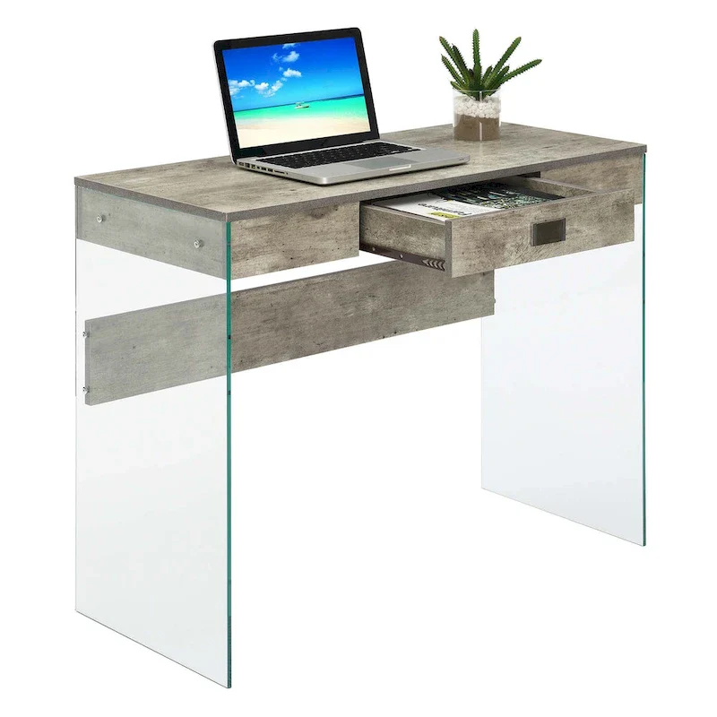 Convenience Concepts SoHo 1 Drawer Glass 36 Desk