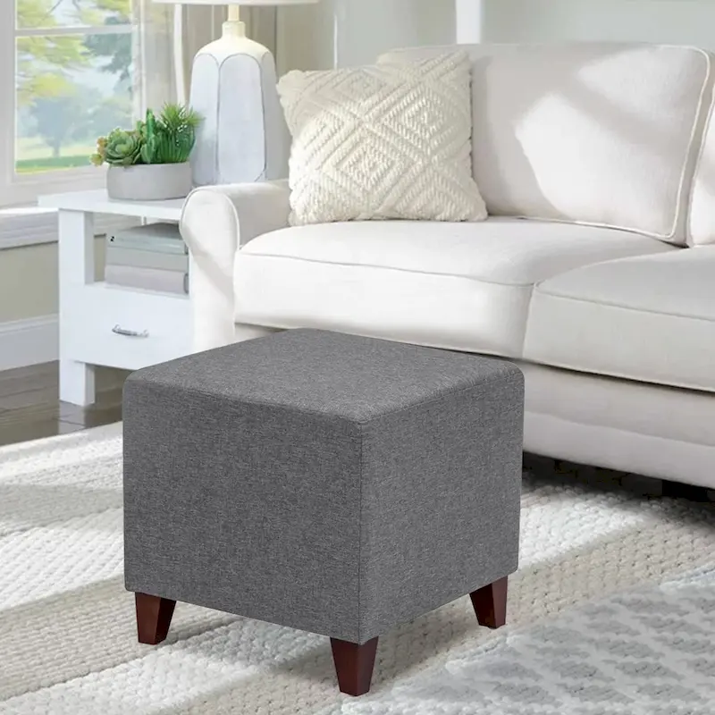 British Style Cube Ottoman Footstool