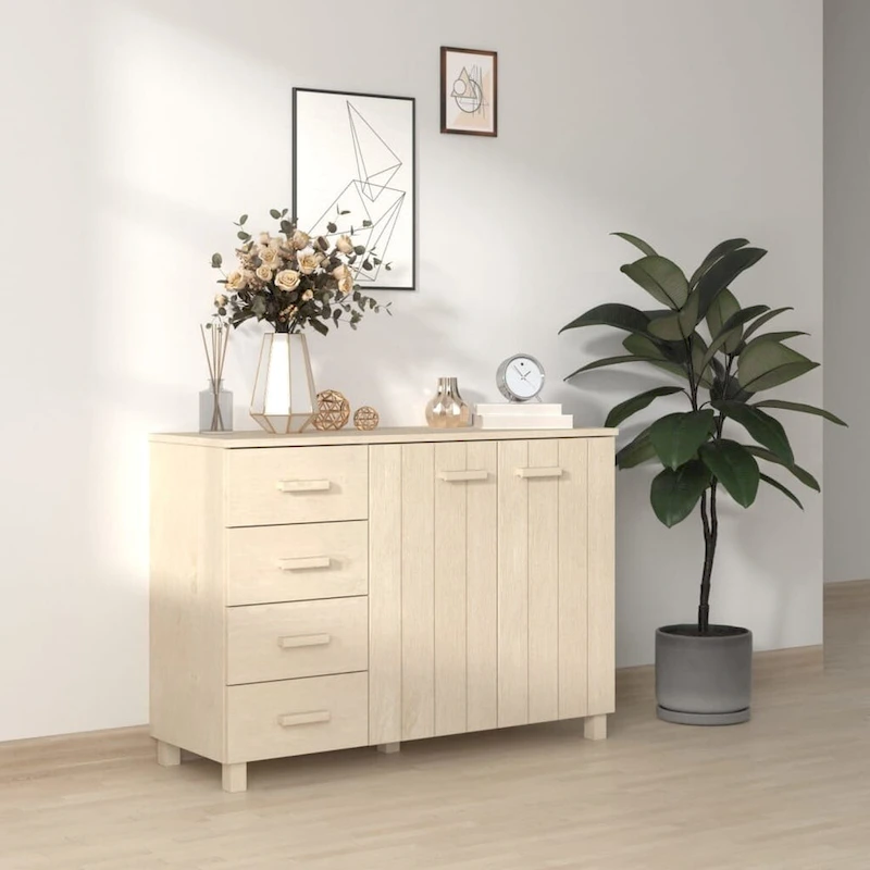 vidaXL Sideboard Buffet Console Cabinet for Kitchen HAMAR Solid Wood Pine - 44.5  x 15.7  x 31.5