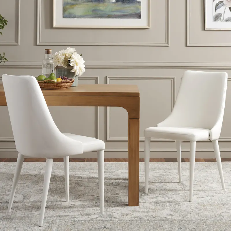 PU Leather Dining Chair, Set of 2 – Brown / Black / Taupe / White / Grey