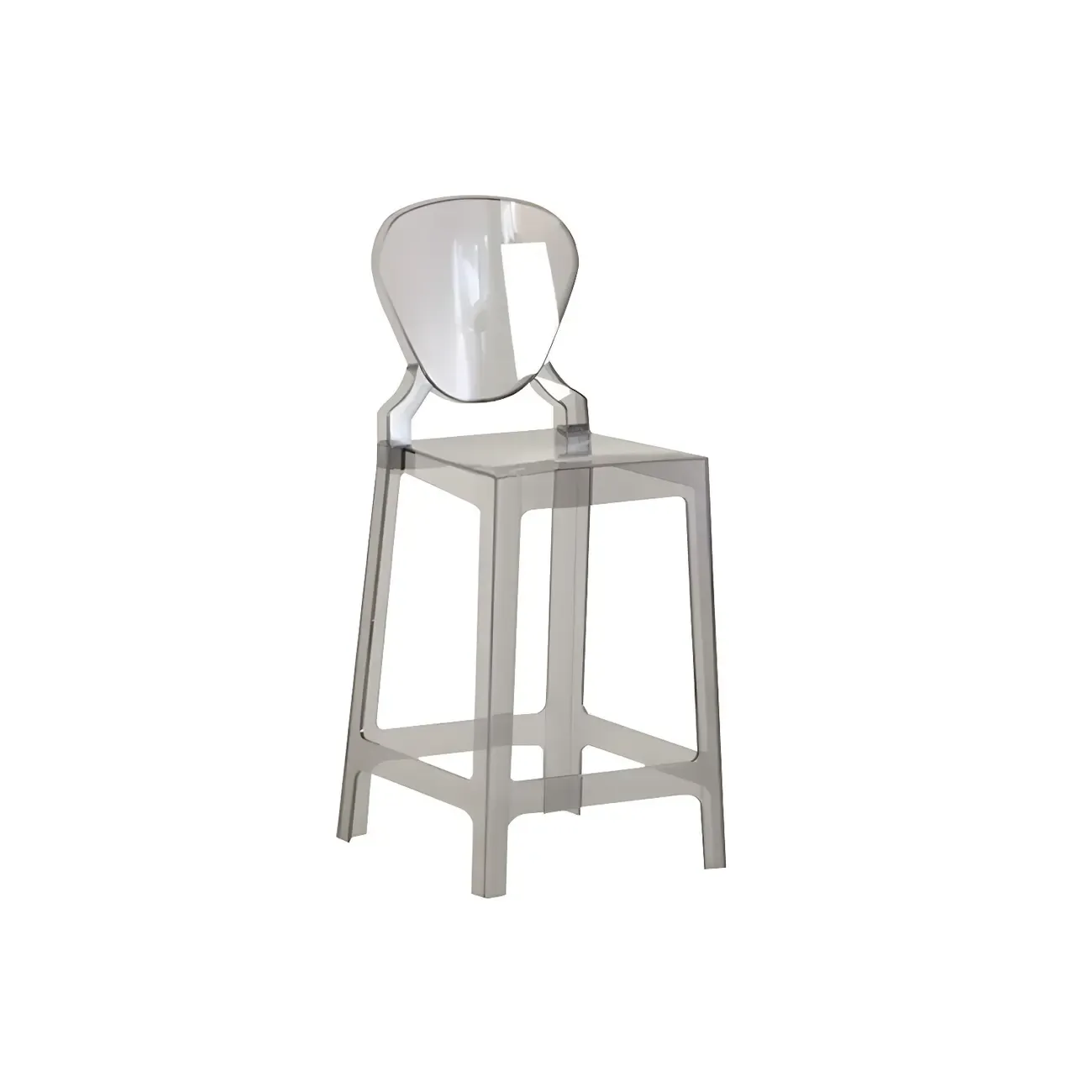 Modern Acrylic Smooth Elegant Circular Backrest Bar Stool