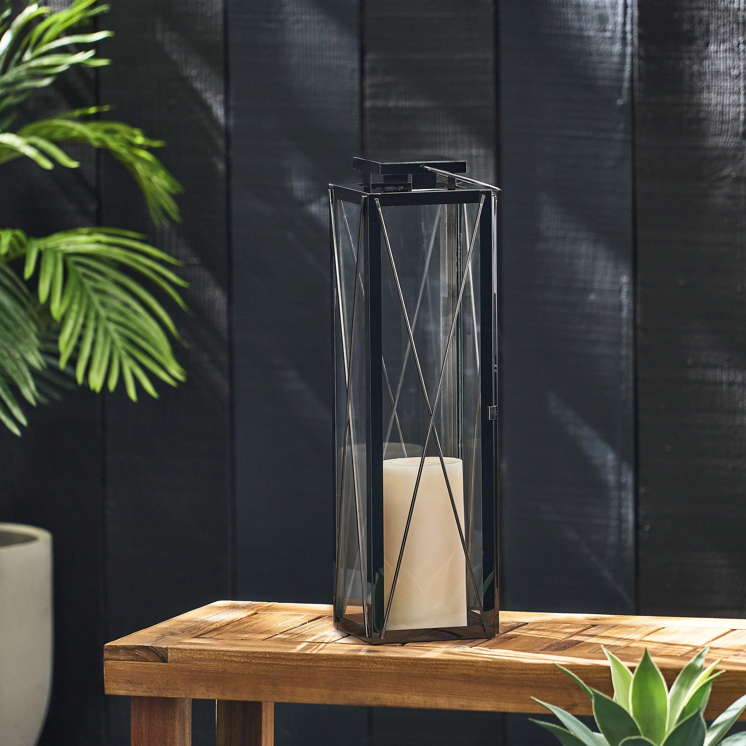 Elwick 22 Modern Stainless Steel Lantern