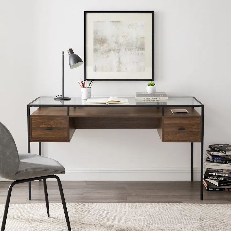 Middlebrook 56-inch Glass Top Writing Desk