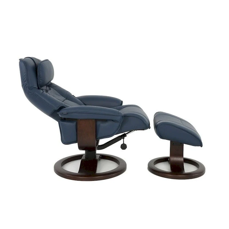 Admiral R Leather Recliner and Ottoman