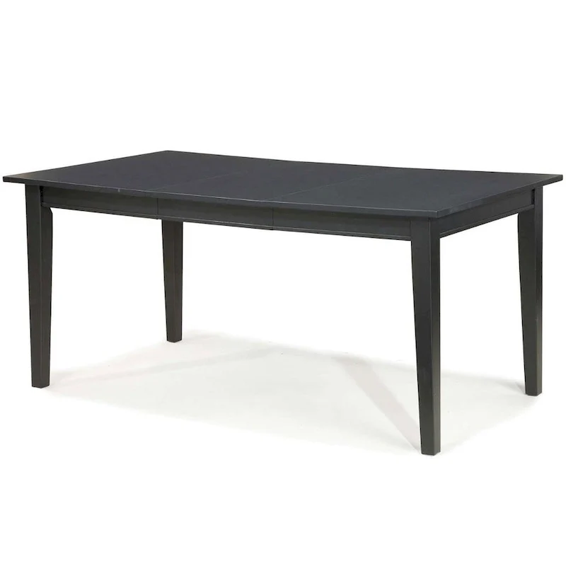 Black Expandable Rectangular Dining Table, Seats 6