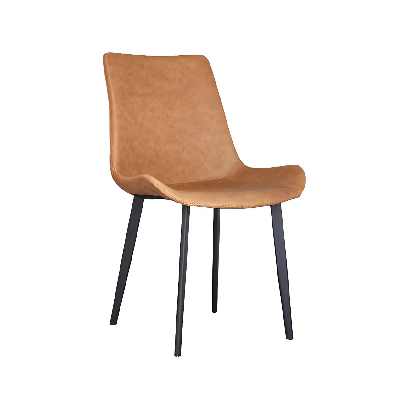 Industrial Modern Dining Chairs Set of 2 with Leather Upholstery