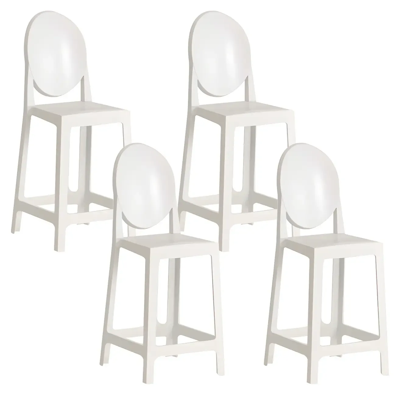 Modern Acrylic Smooth Elegant Circular Backrest Bar Stool