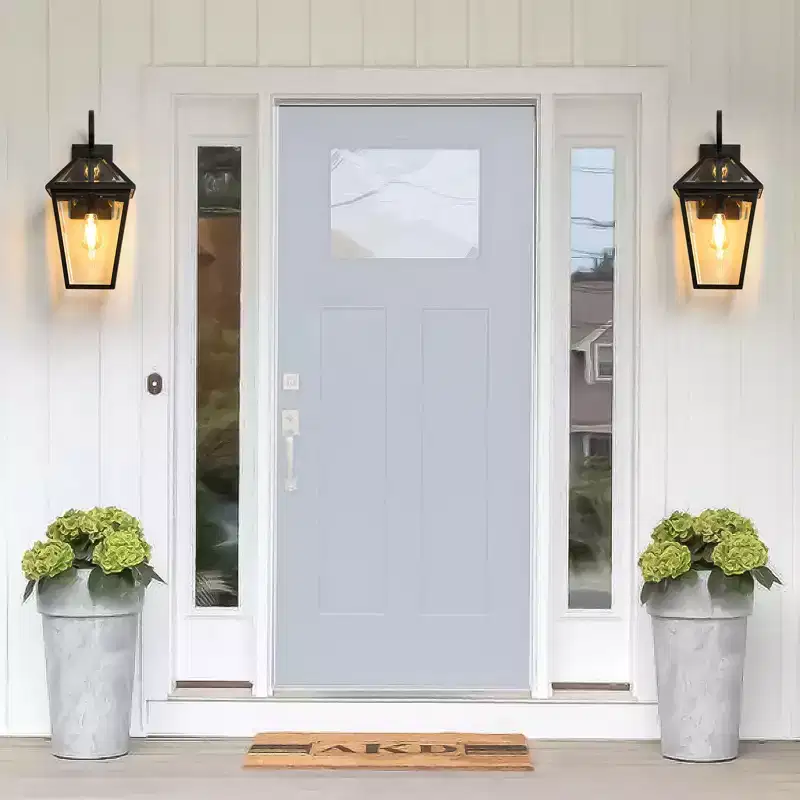 GDFStudio Dorothy Modern 21H Aluminum and Glass Outdoor Wall Lantern Light