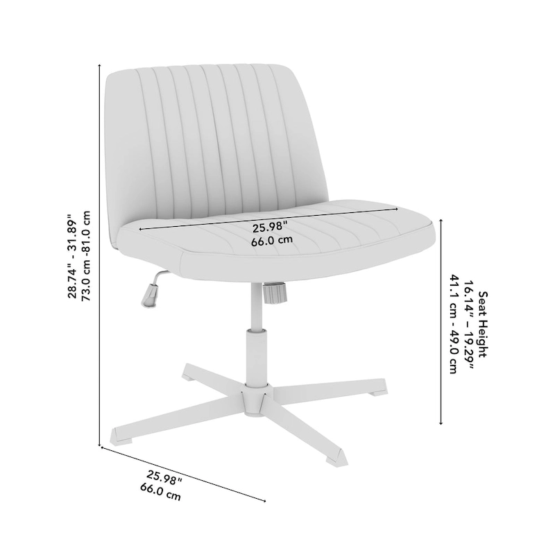 Bush Furniture Sutton Armless Computer Chair Without Wheels