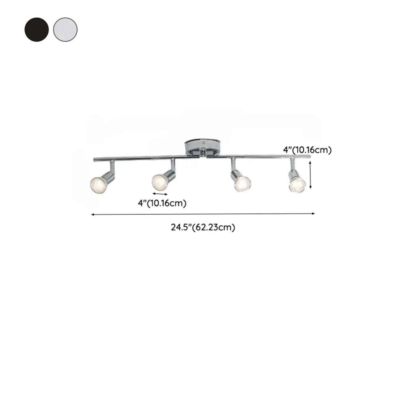 Adjustable Modern Chrome Semi Flush Mount Ceiling Track Light