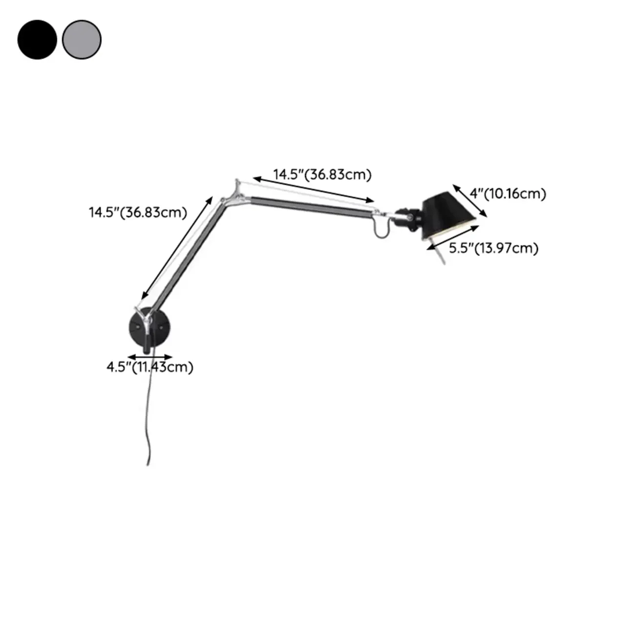 Industrial Aluminum Shade Swing Arm Wall Light