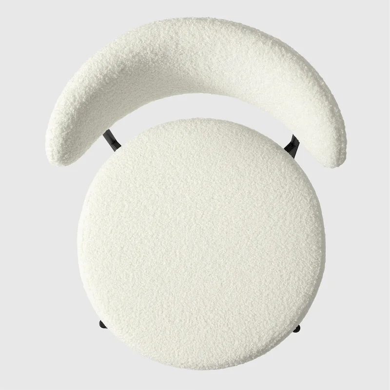 Upholstered Modern Mid Century Round Dining Chairs - Set of 2