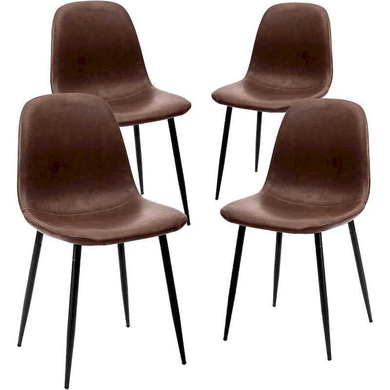 Modern Upholstered Dining Chair in Faux Leather