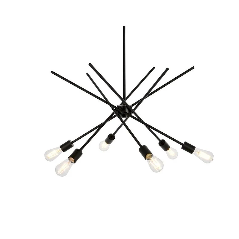 Axel 6 Light Pendant in black - 32 Inch