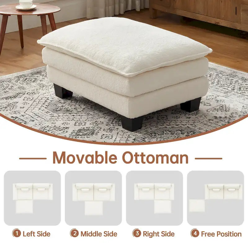 Modular Sectional Sofa with Ottoman and Deep Seat Sleeper