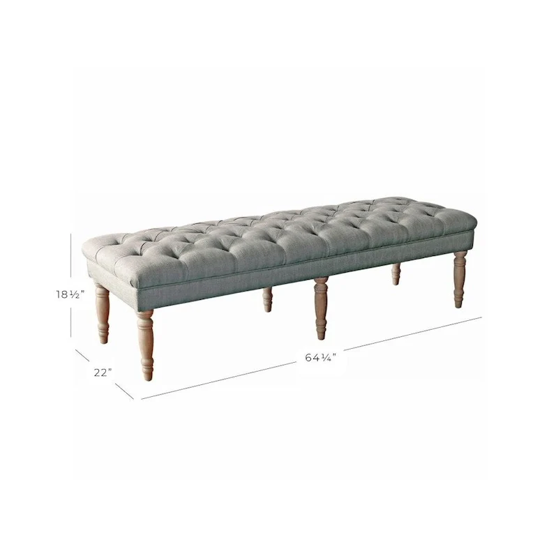 Blasted Rock Grey Tufted Bench