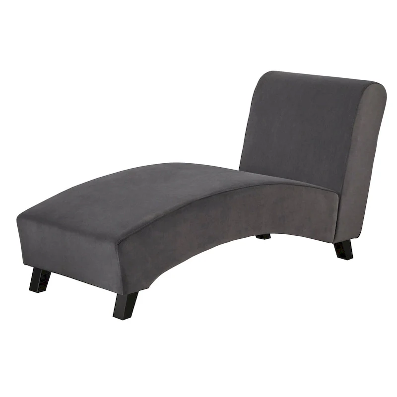Curved Chaise Lounge - Light Grey/Dark Grey/Dusty Rose - Single Seat