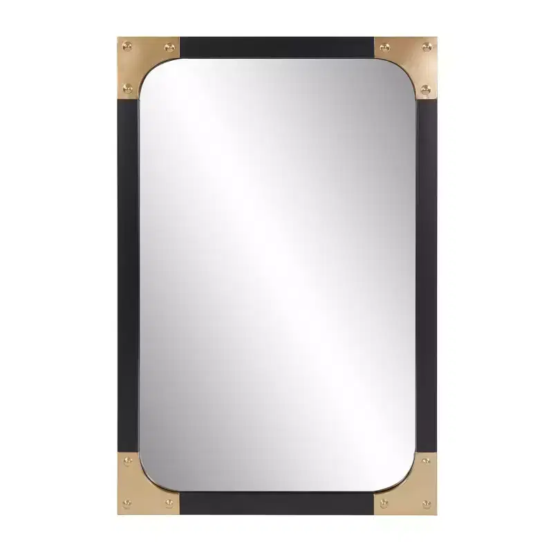 Howard Elliott 40"x40" Textured Iron Framed Ronan Octagonal Mirror Dark Gray: Modern Style, Wall Mount, No Assembly Required