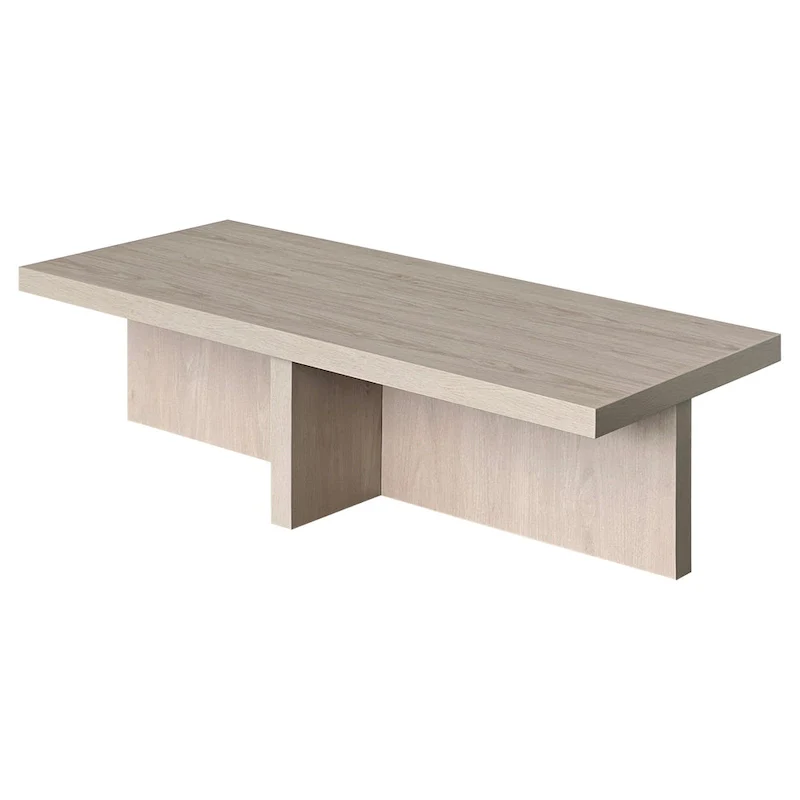 Rectangular Coffee Table - Natural Wood, Scandinavian Design, Multi-User