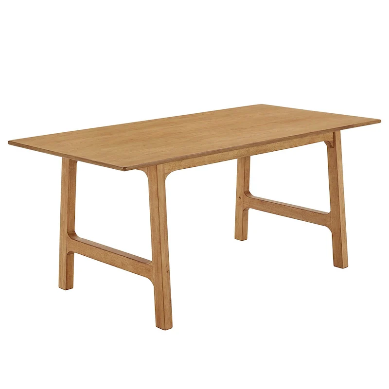 Rubberwood Dining Table, 71.64 Inch, Walnut Finish