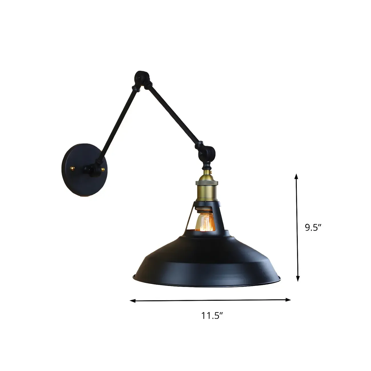 Industrial Barn Shade Adjustable Swing Arm Wall Light