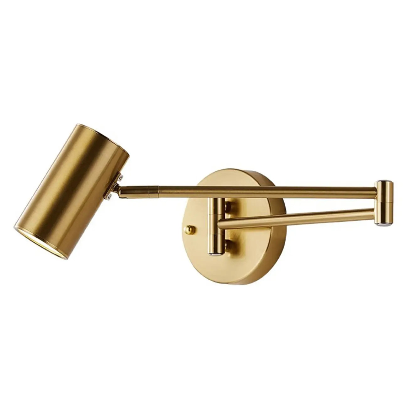 Modern Bedside Swing Arm Wall Light with Iron Shade