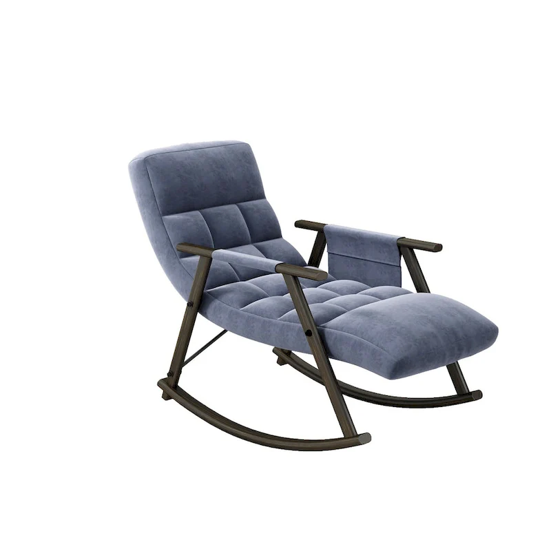 Velvet Rocking Chair With Foot Rest
