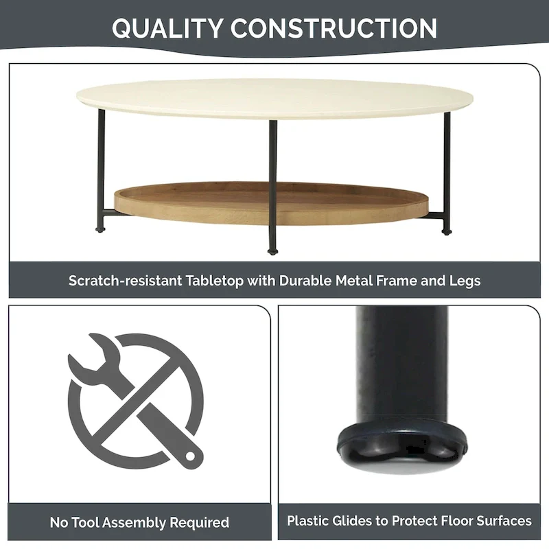 Madison Park Beaumont White/ Natural Coffee Table