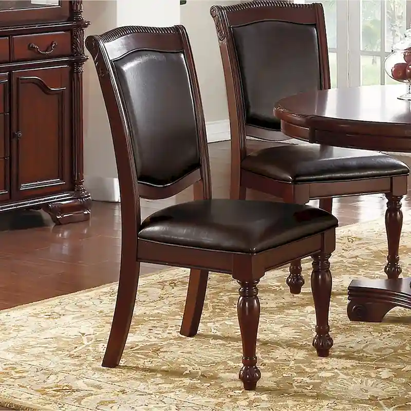 PU Upholstered Dining Chair, Dark Brown