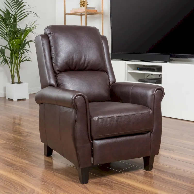 Haddan PU Leather Recliner Club Chair by Christopher Knight Home