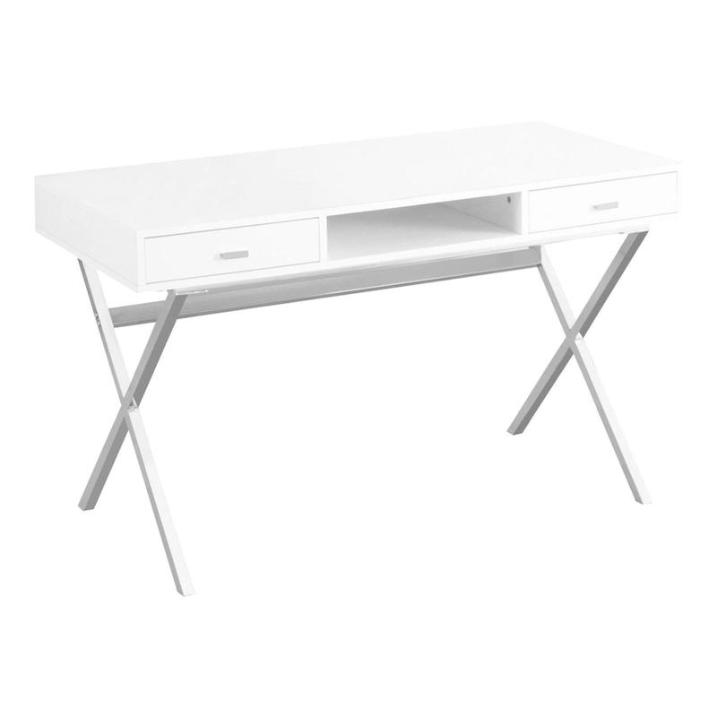 Monarch Specialties 48  Desk with Drawers and Open Shelf